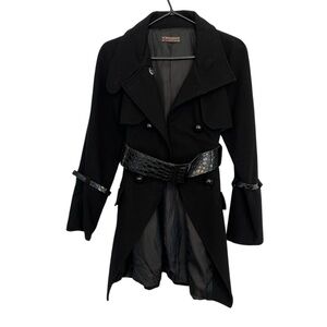 Rinascimento Women's Black Coat with Belt size small